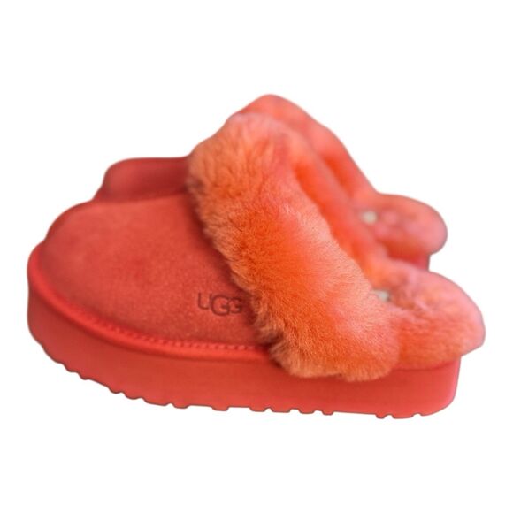 UGG Disquette Platform Slippers Sz 5 Hibiscus Pink Slip On - Picture 4 of 11